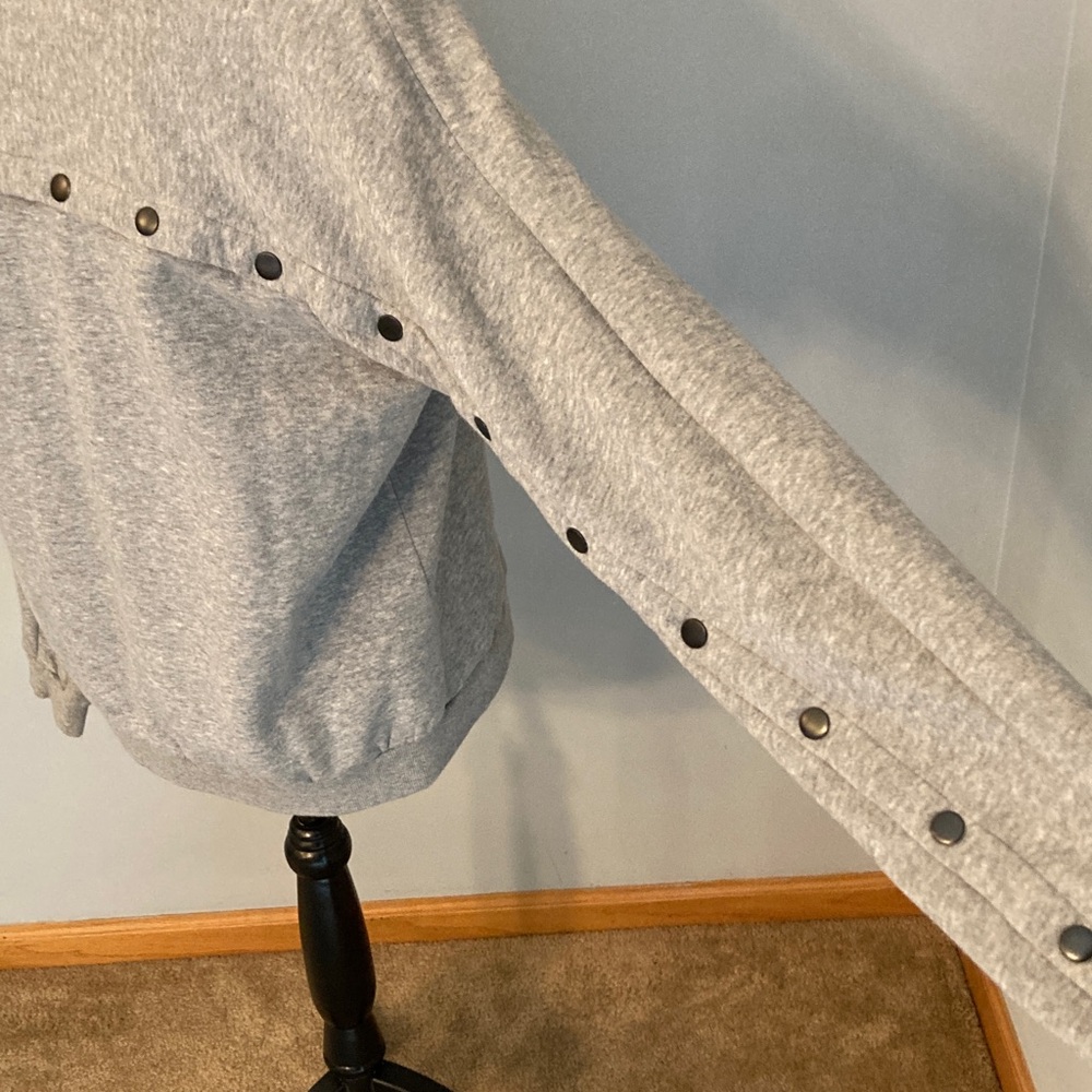 Rebecca Minkoff Gray Sweatshirt Women Size L with Arm & Back Snaps - Picture 5 of 13